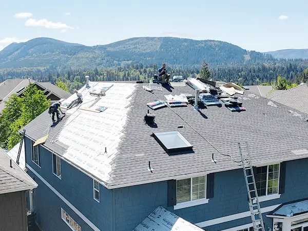 repaired roof in progress