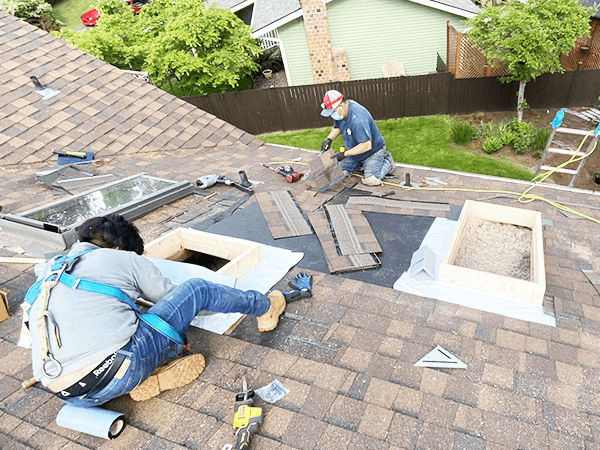 undergoing roof repair