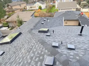 residential roof after shingles replacement