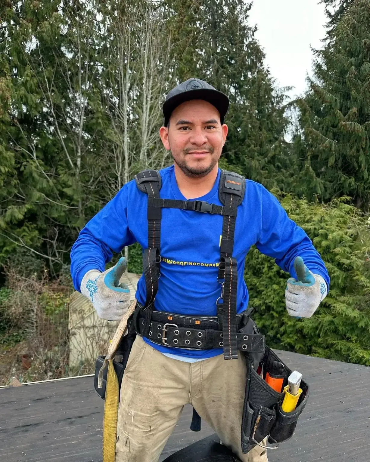 man wearing a blue jacket