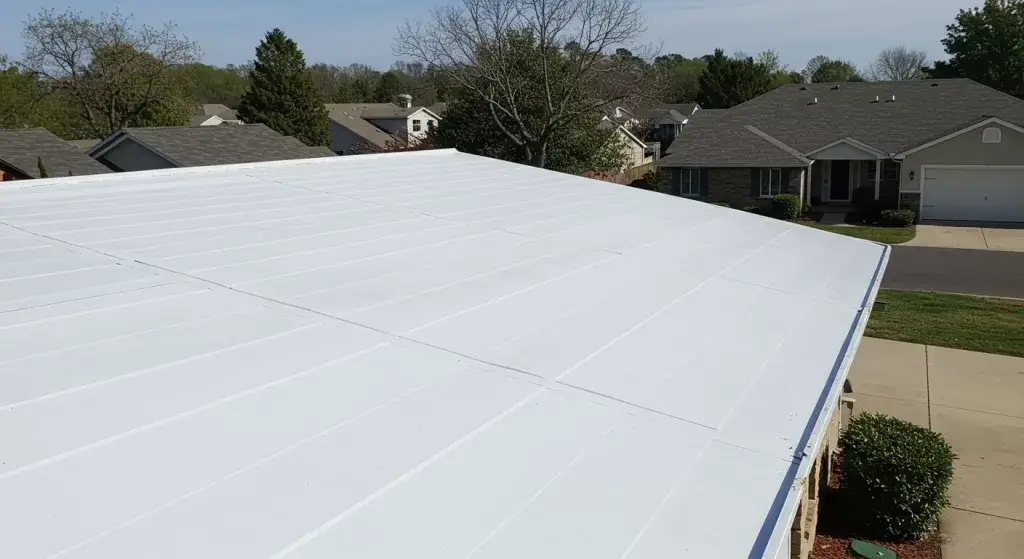 aerial view of pvc roof